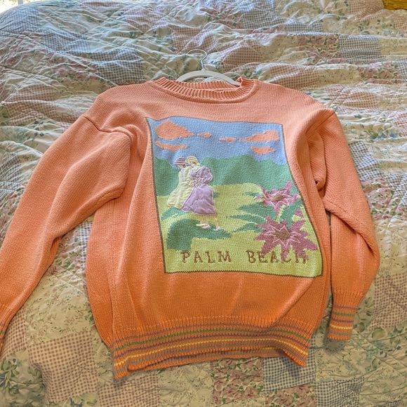 Palm Beach Graphic Sweater - Peach - Picture 3 of 4